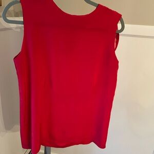 Casual Corner 100% Silk, Red Sleeveless Tank